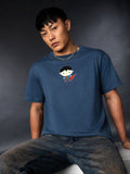 Men Superman Navy Blue Printed Cotton Regular Fit T-Shirts